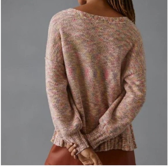 Pilcro Anthropologie Deep V neck Knit Sweater Size Small New - Picture 2 of 10